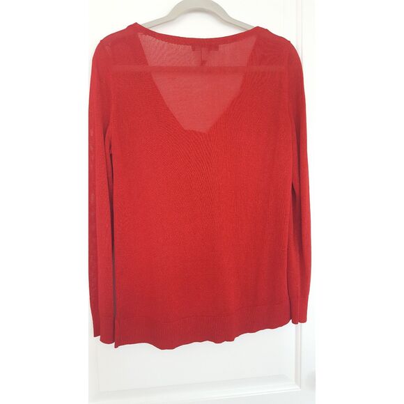 INC International Concepts, Red‎ cowl sweater/Tunic with draped front, Large - Picture 7 of 8
